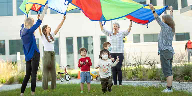 Preschool outside play